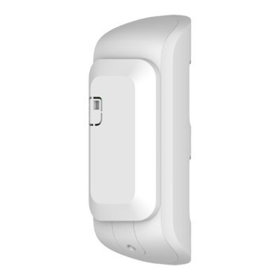 Dispositivo eletrônico branco com design curvo