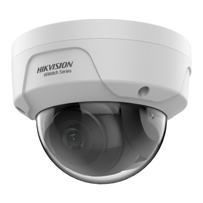 Câmara de vigilância domo Hikvision HiWatch Series branca com cúpula transparente