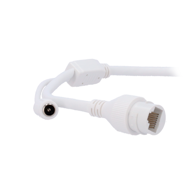 Cabo branco com conetores DC e RJ45