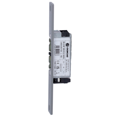 Trinco de porta em metal com etiqueta branca e texto DORCAS