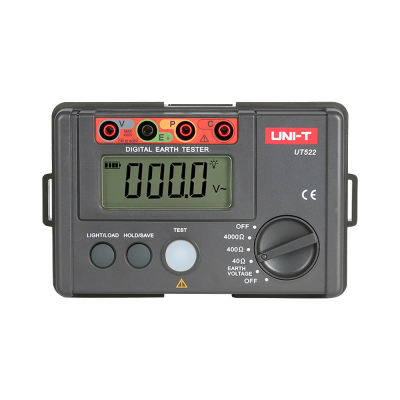 Tester digital de terra UNI-T UT522 cinza escuro com visor LCD e botões