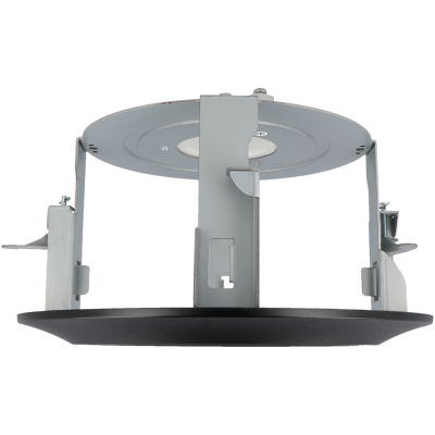 Suporte metálico cinza para luz embutida com acabamento preto fosco