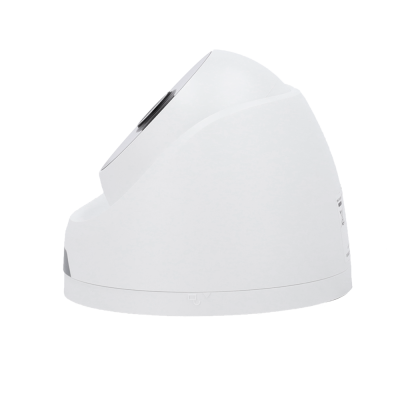 Base de carregador branco em plástico com superfície metálica circular