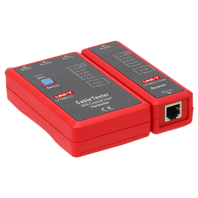 Testador de cabos UNI-T UT681C vermelho com painel preto e botões