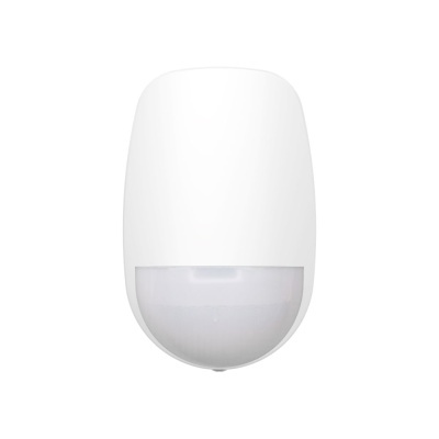 Sensor de movimento branco oval sobre fundo branco