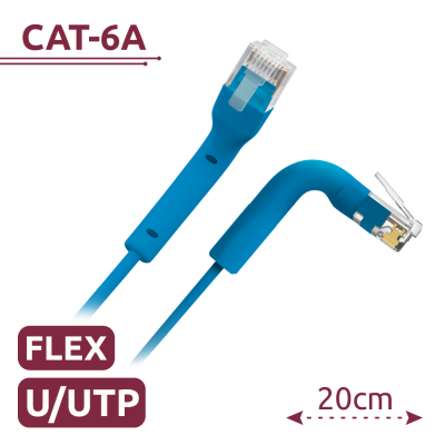 Cabo de rede azul CAT-6A com conectores