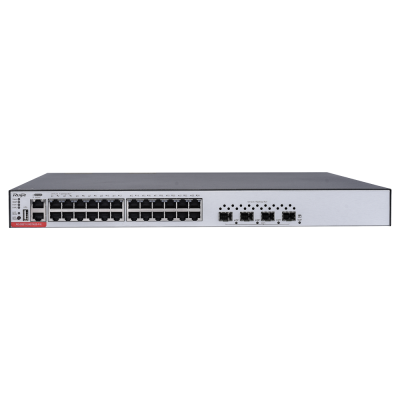 Switch de rede Pradeo com 24 portas Ethernet e 4 portas SFP
