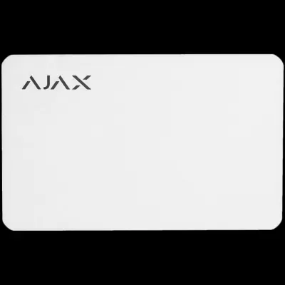 Carta branca com texto AJAX preto no canto superior esquerdo