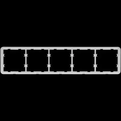 Suporte de plástico branco com cinco compartimentos retangulares