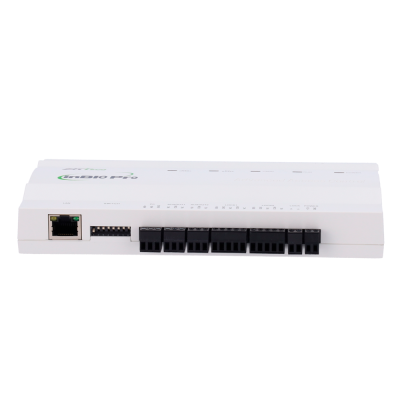 Dispositivo branco InBio Pro com várias portas e conectores para controlo de acesso