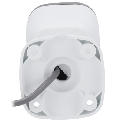 Base de plástico branco com cabo cinzento