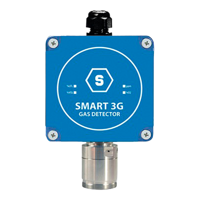 Detector de gás SMART 3G azul com parte metálica prateada
