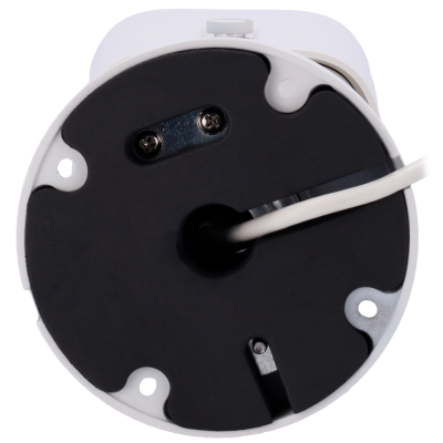 Base circular de câmara de segurança com cabo branco