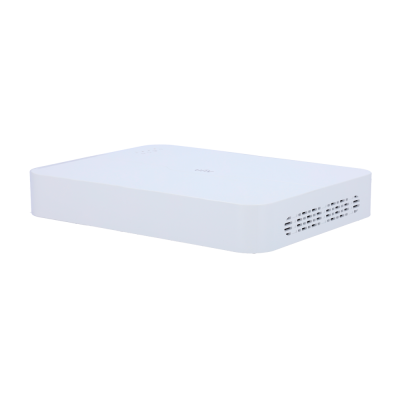 Aparelho electrónico branco retangular com ventilações laterais e texto 'HIKVISION' no topo