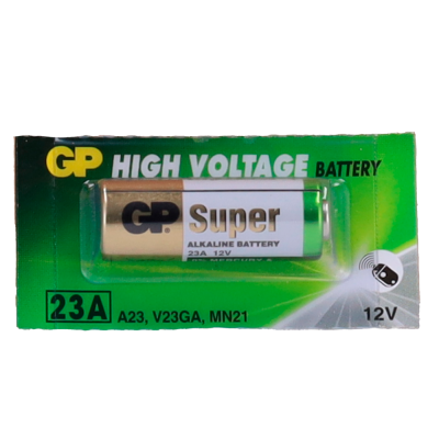 Pilhas alcalinas GP Super 23A 12V em embalagem verde