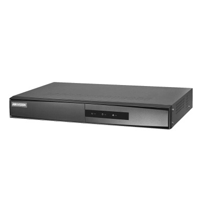 Gravador digital preto retangular HIKVISION com painel frontal minimalista.