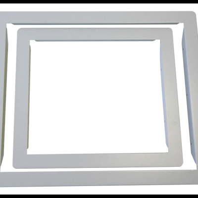 Conjunto de duas molduras quadradas brancas coloca uma dentro da outra