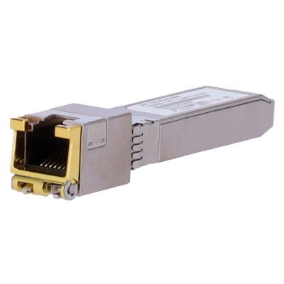Transceptor SFP metálico com conector Ethernet dourado