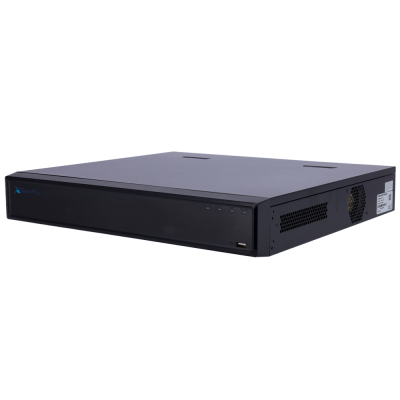 Receptor digital de vídeo preto com ventilação lateral e porta USB frontal