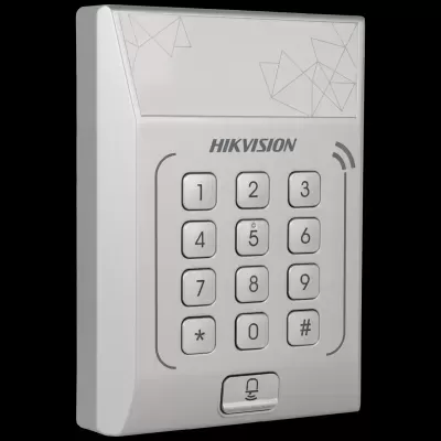Teclado numérico de controlo de acesso Hikvision cinzento e branco