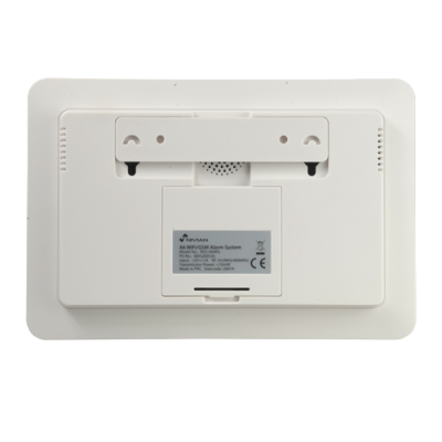 Painel traseiro branco de sistema de alarme WiFi/GSM NAVIGAN com etiqueta técnica