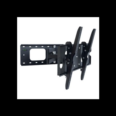 Suporte de parede preto para TV ajustável com nível de bolha