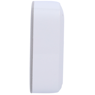 Coluna sonora portátil branca vista de perfil