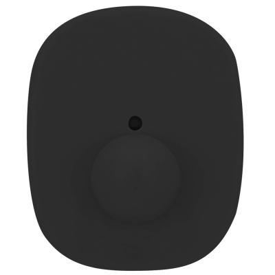 Detetor de movimento infravermelho branco com lente convexa central.