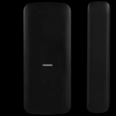 Dispositivo eletrónico portátil preto retangular com luz indicadora