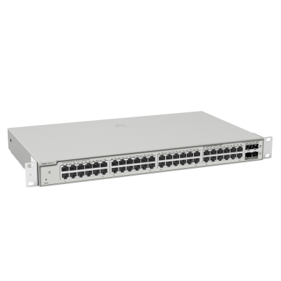 Switch de rede de 48 portas Ethernet e 4 portas SFP cinza