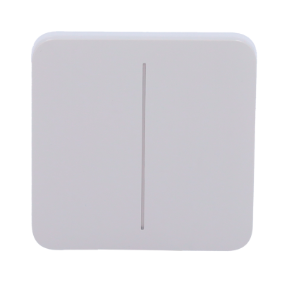 Interruptor elétrico quadrado branco com linha central cinza