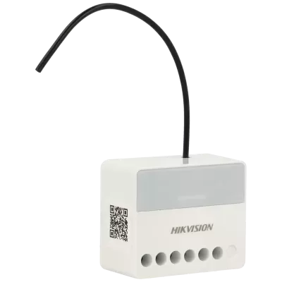 Dispositivo eletrónico branco HIKVISION com cabo preto flexível