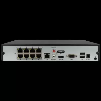 Dispositivo eletrónico preto e cinzento com múltiplas portas de conexão