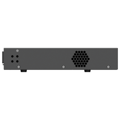 Equipamento eletrónico cinza escuro com ventilação hexagonal