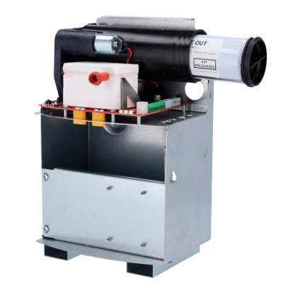 dispositivo eletrônico metálico com bobina branca e texto PULL OUT