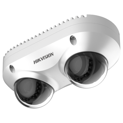 Câmara de vigilância dupla Hikvision branca com duas lentes