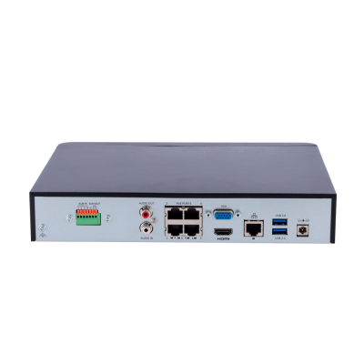 Dispositivo eletrónico com várias portas na parte traseira, inclusivamente VGA, HDMI, Ethernet e USB