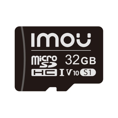 Cartão de memória microSD preto Imou 32 GB com texto em branco