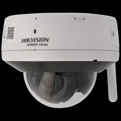 Câmara de vigilância Hikvision HiWatch Series com lente em cúpula transparente e antena branca