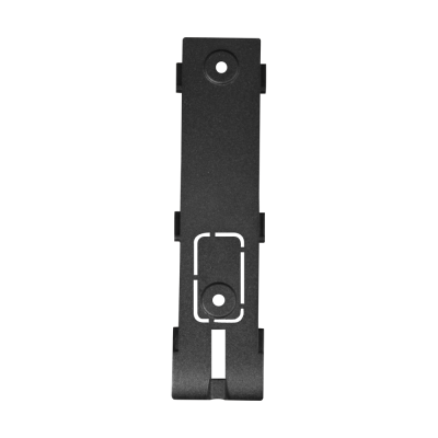 Suporte preto com dois orifícios circulares