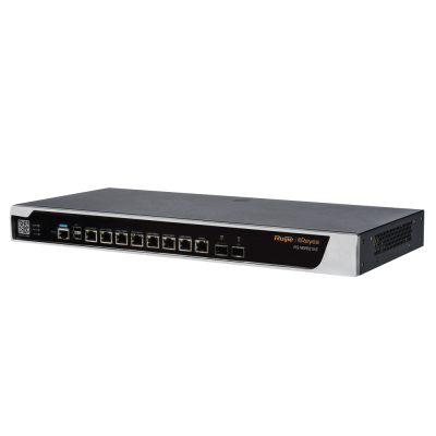 Dispositivo de rede Ruijie RG-ES809G-E com várias portas ethernet e USB
