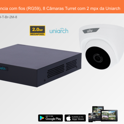 Sistema de Videovigilância com câmara e gravador Uniarch
