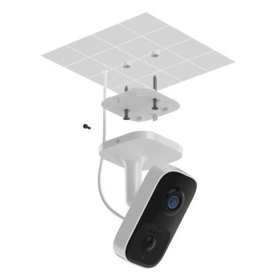 Câmara de vigilância branca e preta com suporte para teto
