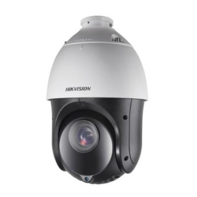 Câmara de segurança Hikvision dome PTZ branca e preta