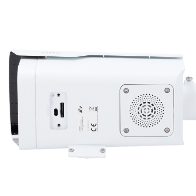 Câmara de vigilância branca UNV com entradas e orifícios para altifalante