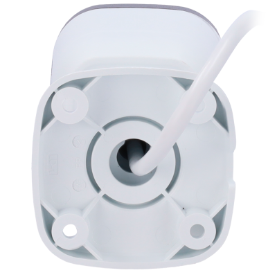 Base inferior branca de plástico com cabo e parafusos visíveis