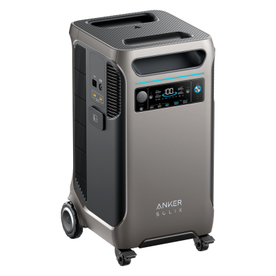 Power bank Anker Solix cinzento com ecrã digital e rodas