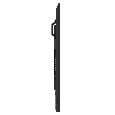 Monitor preto de perfil fino com pega e portas laterais
