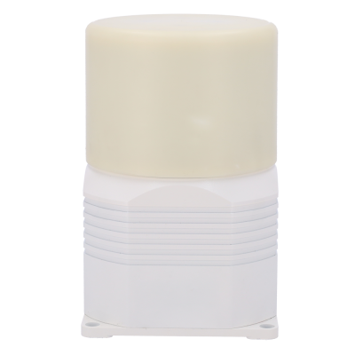 Alarme de aviso com luz creme e base branca cilíndrica