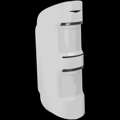 Dispositivo eletrônico branco retangular com duas janelas transparentes horizontais